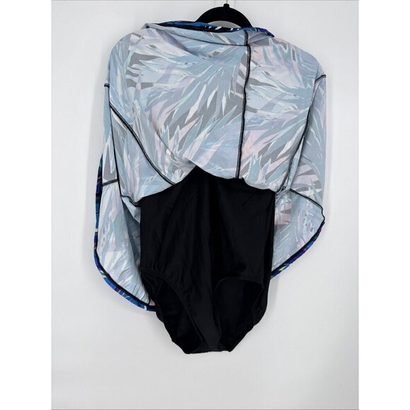 Swim Solutions Women's Size 18 Tropical Print Tummy Control Bow Front Swimdress - Picture 11 of 11